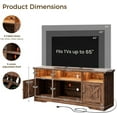 thumbnail image 3 of Casaottima TV Stand for 65 Inch TV, Farmhouse Entertainment Center with Power Outlet & LED Light and Storage Cabinets, Console Table and Media Furniture for Living Room Bedroom, Walnut, 3 of 16