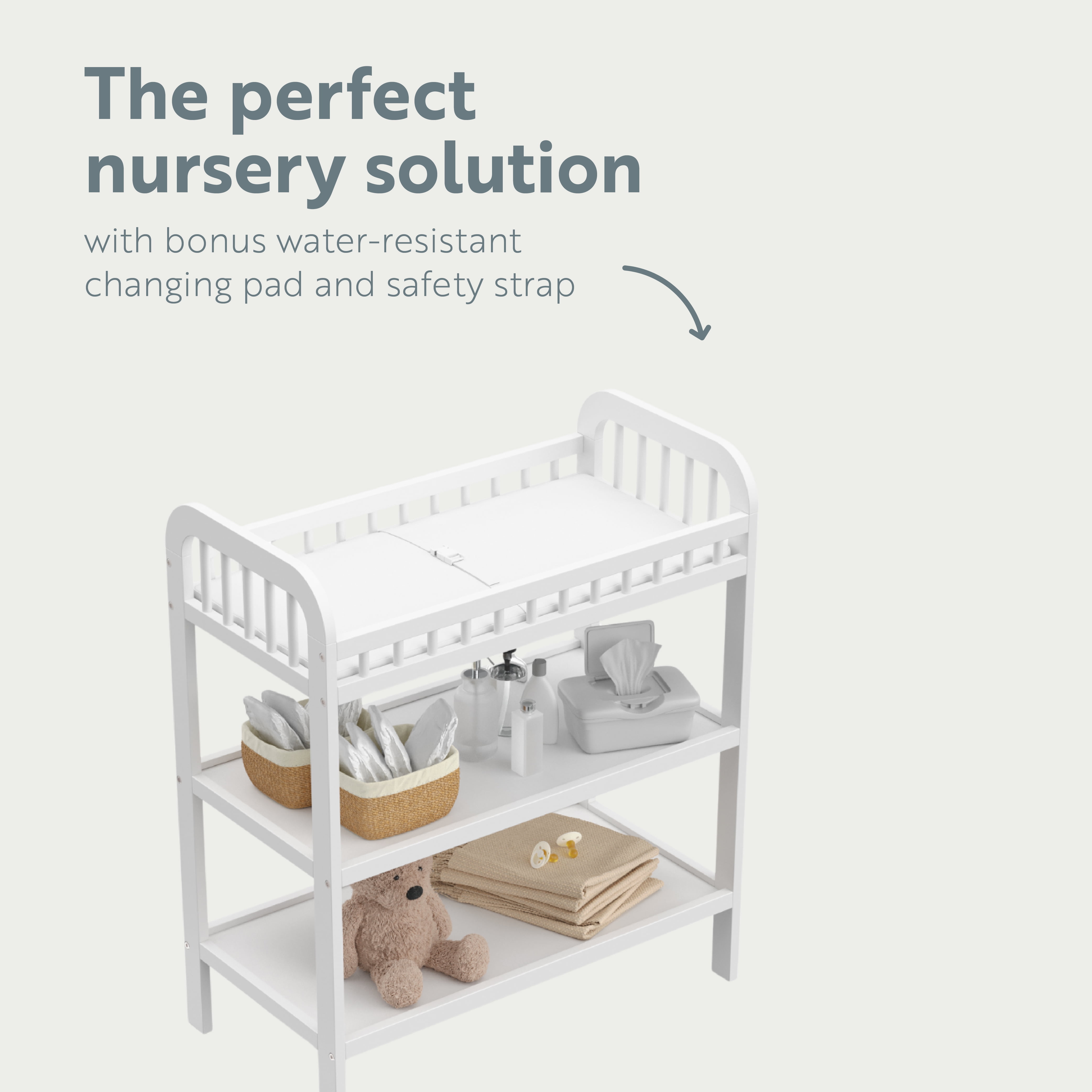 Storkcraft Pasadena Infant Changing Table with Changing Pad, White
