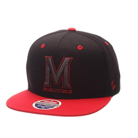 University of Maryland Terps Snapback Hat Zephyr Z11 Phantom Black Cap