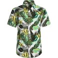 thumbnail image 1 of Camisa hawaiana para hombre, informal, holgada, playera, con solapa y botones Pompotops  oipoqjl44734, 1 of 2