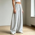 thumbnail image 4 of Gytharion Women's Loose Streetwear Sweatpants Draped Wide Leg Floor Length Joggers with Pockets Solid Color Elastic Waist Pleated Track Pants, 4 of 5