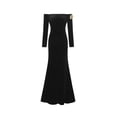 thumbnail image 1 of Vestido Bella Barnett Sarada Maxi de terciopelo con hombros descubiertos, 1 of 7