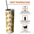 thumbnail image 6 of 20oz Beige Sunflower Pattern Skinny Tumblers Stainless Steel Tumbler with Lid and Straw,Vacuum Insulated Double Wall Travel Tumbler Cups with Cleaning Brush for Coffee,Tea, 6 of 6