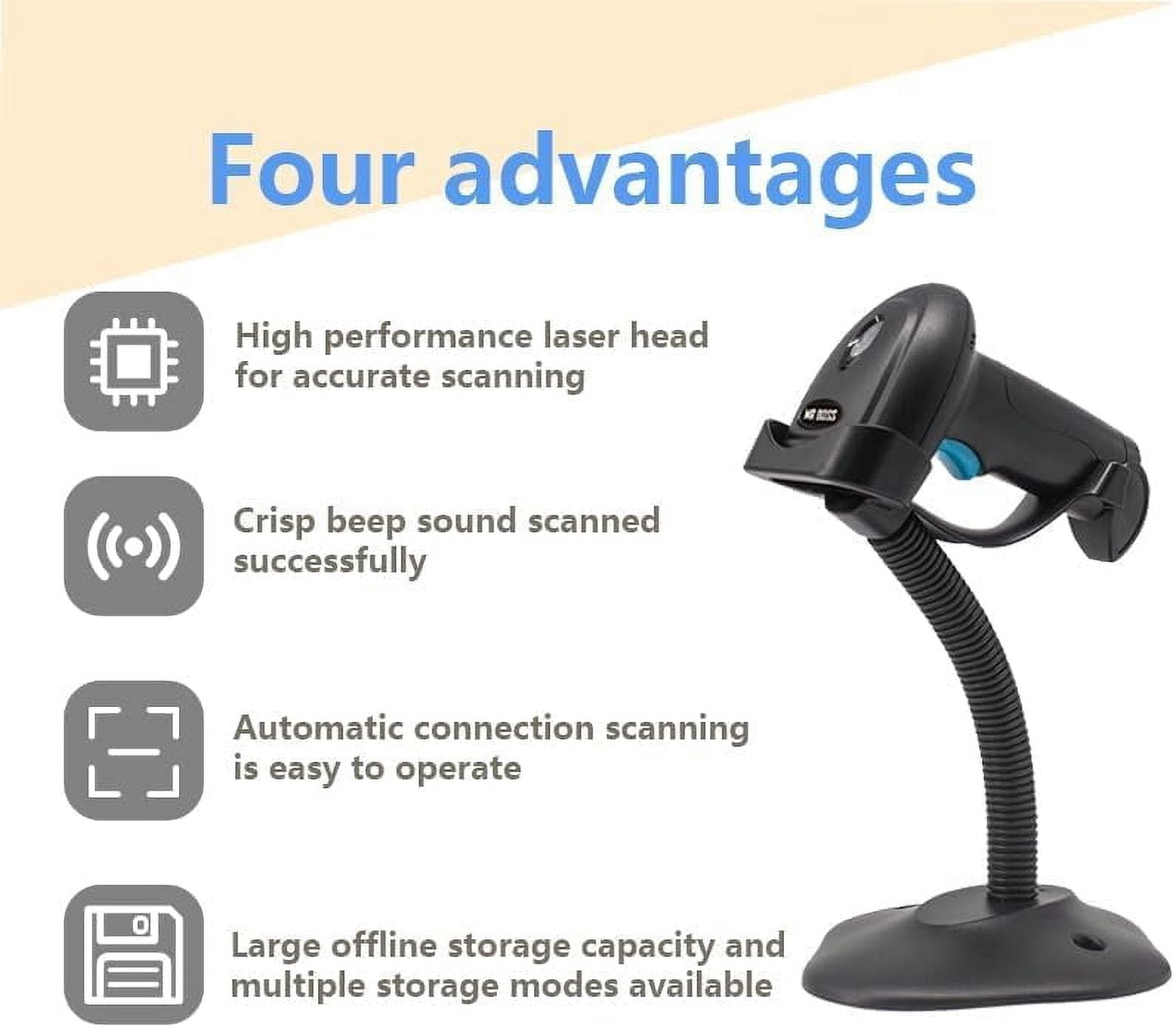 MRBOSS Wireless Barcode Scanner QR Code Reader   Cordless handhold 3in1 2.4G Bluetooth USB