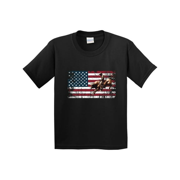 Inktastic Rodeo Bull Riding Patriotic Youth T-Shirt