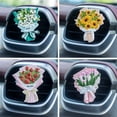 thumbnail image 3 of Happy Date 2PCS  Mini Resin Flower Bouquet for Car Vent Clip Decoration, Car Dashboard Decoration, Car Air Fresheners, Interior Accessories, 3 of 9