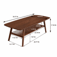 thumbnail image 3 of 2-Tier Coffee Table for Living Room,19.69''D x 39.37''W x 17.32''H Oak Wood Center Table with Storage Shelf.Easy to Assemble Brown Solid Wood Table Furniture, 3 of 8