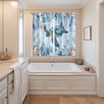 thumbnail image 3 of Blue Turtle Coastal Kitchen Curtains 63 Inch Length, Eucalyptus Leaves Botanical Grommet Top Bedroom Living Room Curtains, Light Filtering Cafe Curtain Drapes 2 Panels Set 84''x63'', 3 of 9