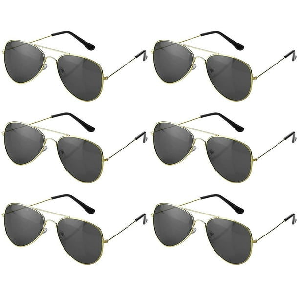 kcobrands Sunglasses with Dark Lenses 6 Pack 70s Style Unisex UV