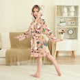 thumbnail image 2 of FORMRS Niños Bathrobe Unisex Hooded Robe Soft Plush Pajamas Sleepwear, Size 2-3T, Pink Christmas Santa, 2 of 7