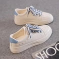 thumbnail image 2 of Zapatos blancos de mujer para otoño, zapatillas deportivas informales de cuero para mujer, zapatillas coreanas con tacón de aguja, 2 of 5