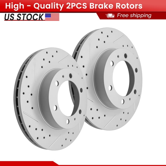 ACB ZONE Front Brake Rotors Set for Toyota Tacoma 2005-2023, Drilled & Slotted Disc Rotors Kit (980161LR)