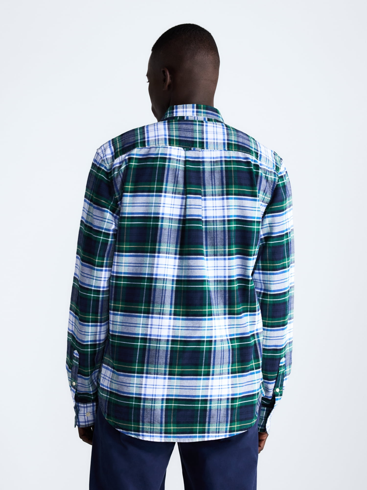 Free Assembly Men's Cotton Button Down Oxford Shirt with Long Sleeves, Sizes XS-3XL
