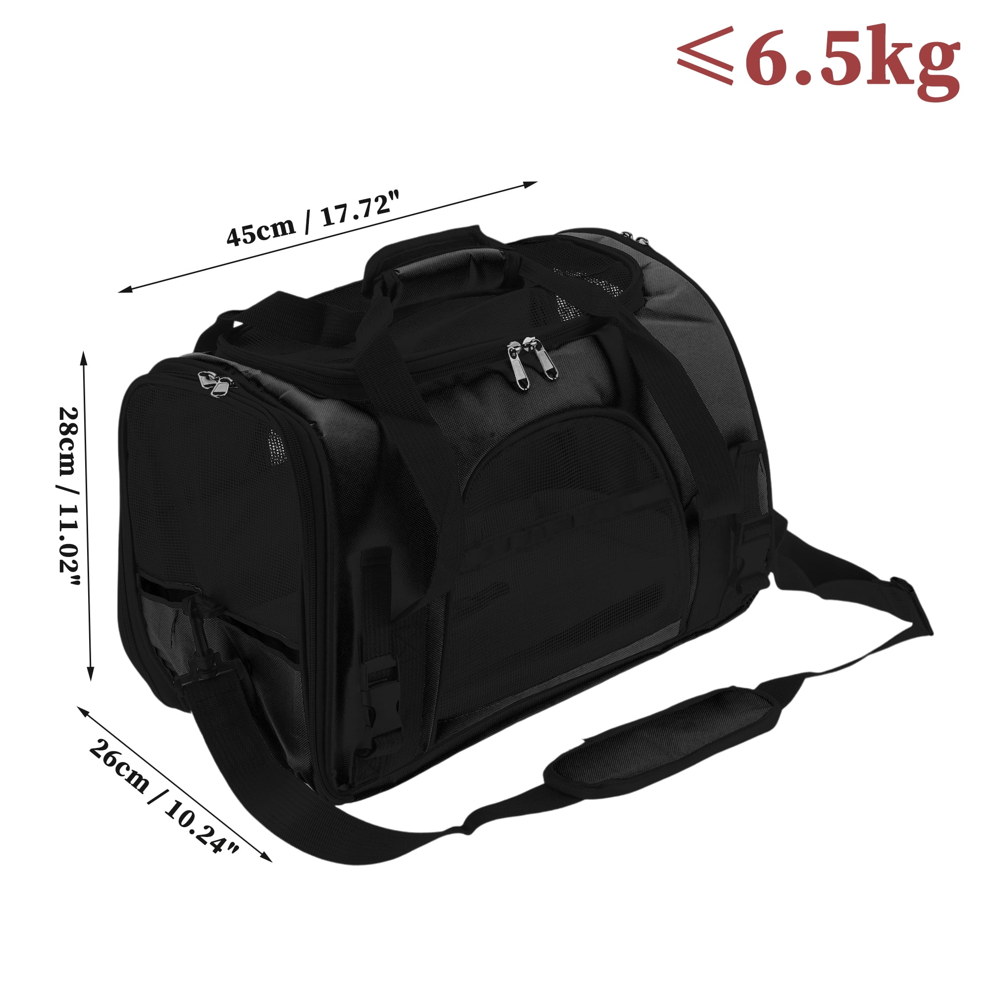 Unique Bargains Foldable Pet Carrier Bag  with Removable Plush Mat Black