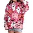 thumbnail image 4 of XQYLOS Girls Halloween Hooded Sweatshirt Ghos𝗍 Cat Pumpkin Long Sleeve Pocket Hoodie Kids Boys Oversized Pullover Trendy Fall Sweater, 4 of 9