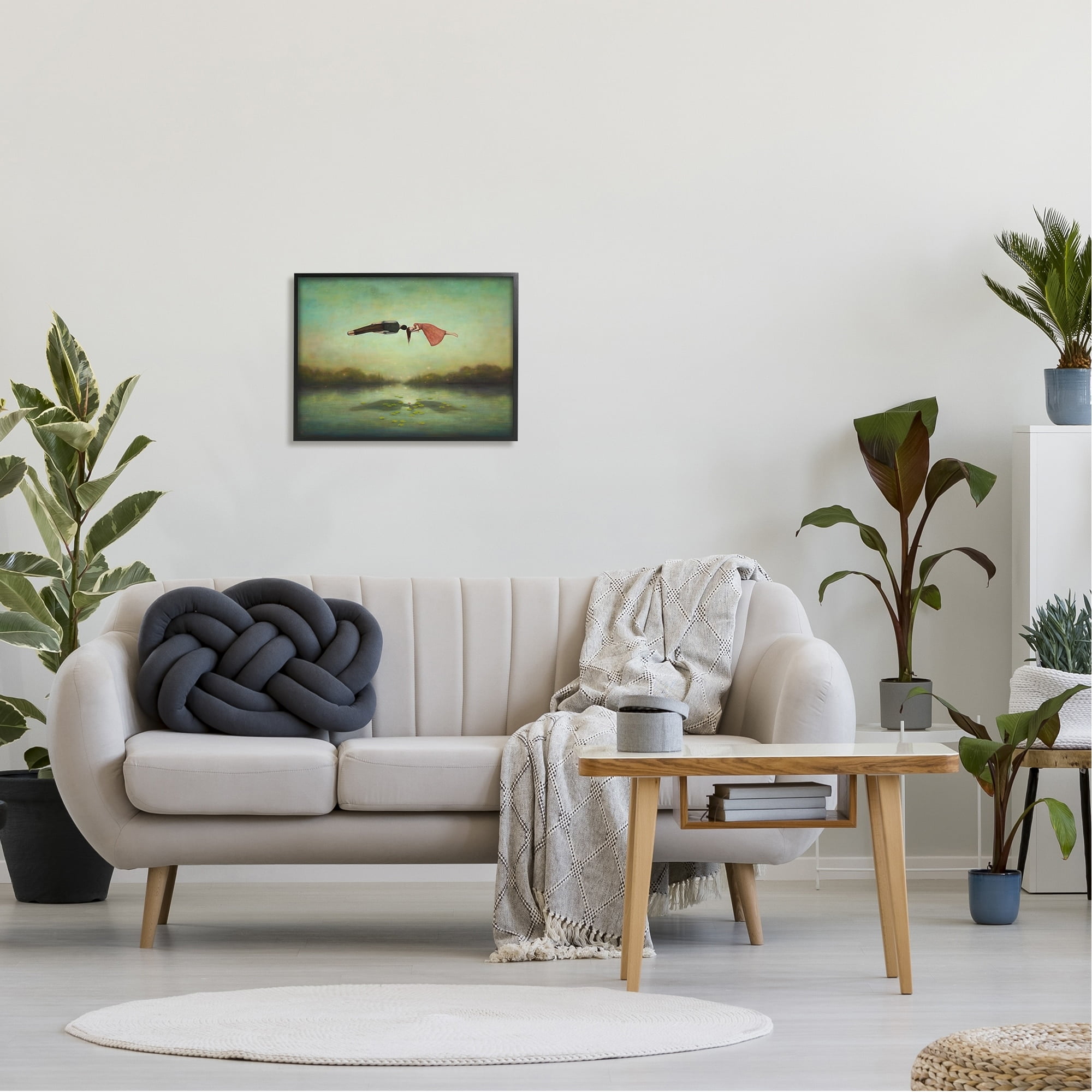 Stupell Industries Green Surreal Floating People Lake Distant Trees Framed Wall Art, 20 x 16, Design by Duy Huynh