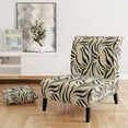 thumbnail image 2 of Designart "Zebra Harmony In Cream" Cream Zebra Upholstered Accent Chair - Modern Arm Chair For Bedroom, 2 of 5