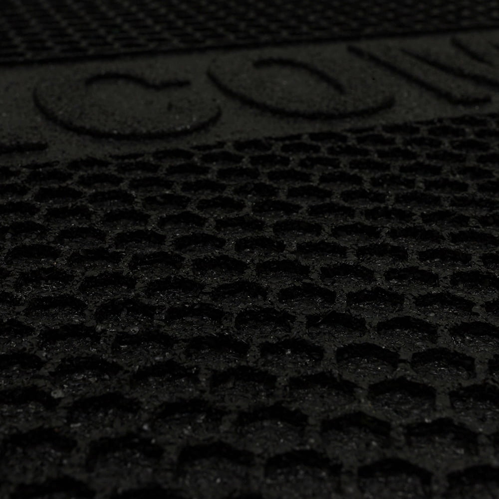 Mainstays Honeycomb Welcome Rubber Outdoor Doormat, Black, 18" x 30"