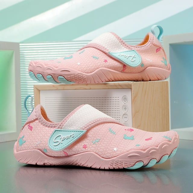Zapatos acuáticos para niños, antideslizantes, para playa, buceo y surf (rosa 27)