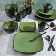 thumbnail image 2 of Gibson Soho Lounge Square 16-Piece Dinnerware Set - Green, 2 of 9