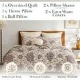 thumbnail image 2 of Southshore Fine Living, Inc. Full or Queen Quilt Bedding Set, 7-Pieces with Pillow Shams, Euro Shams, Throw Pillows; Boho Bedding Set, Queen or Full Size Quilts for Bed, Persian Eggplant Purple, 2 of 9
