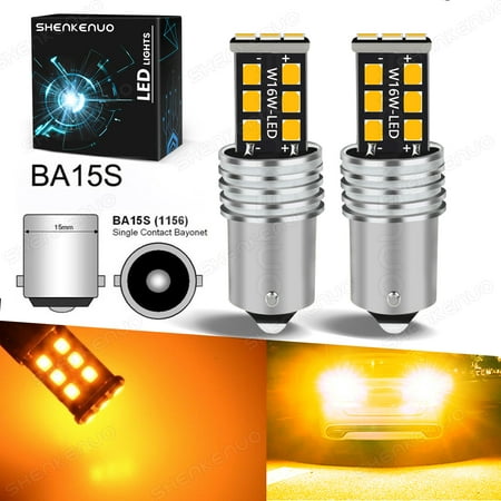 

15SMD High Power 2x 1156PY BAU15S Amber Yellow 15 SMD 2835 Turn Signal LED Bulbs