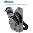 thumbnail image 3 of Deago Men Women Chest Sling Shoulder Bag Cross Body Fanny Pack Sports Travel Backpack with Earphone Hole (Gray), 3 of 8