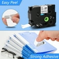 thumbnail image 2 of GREENCYCLE 5PK Compatible for Brother P-touch Black on White 24mm TZ TZe TZe-S251 TZ-S251 TZ-251 TZe-251 Extra Strength Laminated Label Tape, 2 of 7