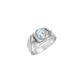 thumbnail image 3 of RYLOS Men's Rings Sterling Silver Rings Classic Designer Style 8X6MM Oval Gemstone & Diamond Ring Aquamarine Birthstone Rings For Men Size 12, 3 of 7