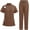 brown, variant on Scrub Set Soft Top and Joggers Pant for Pet Groomer Beauty Salon SPA Cosmetology