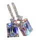thumbnail image 1 of Pendientes colgantes de cristal y diamantes de metal exquisitos para mujer, 1 of 6