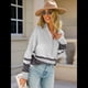 thumbnail image 5 of Suéter de Punto para Mujer, Suéter Extragrande con Media Cremallera y Larga, Sudadera con Capucha y Cremallera de un Cuarto, Otoño Gris S, 5 of 10