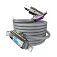 thumbnail image 1 of wonima11 4 in 1 Charging Cable (6.6FT), MAX 240W Chubby Multi USB C Charging Cable with Light, USB to USB C Fast Charging Cables for Multiple Devices, iPhone 16 15 14 Pro Max/MacBook/iPad Pro, Grey, 1 of 1