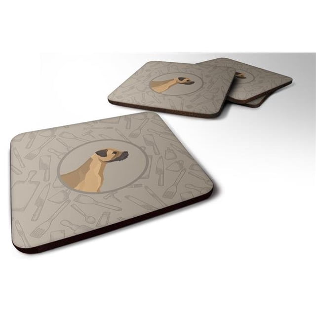 Carolines Treasures CK2170FC Border Terrier in the Kitchen Foam Coasters - Set of 4