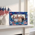 thumbnail image 1 of ZZkhGO Patriotic Wooden Photo Frame, Independence Day Star Flag Picture Frame for 4x6 Photos, Tabletop Wall-Mounted Decor, Rustic Wooden Frame with Easy-Open Back, 1 of 5