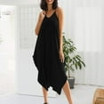 thumbnail image 5 of aidice Summer Rompers for Women V Neck Spaghetti Strap Loose Casual Irregularly Cropped Pants Jumpsuits, 5 of 9