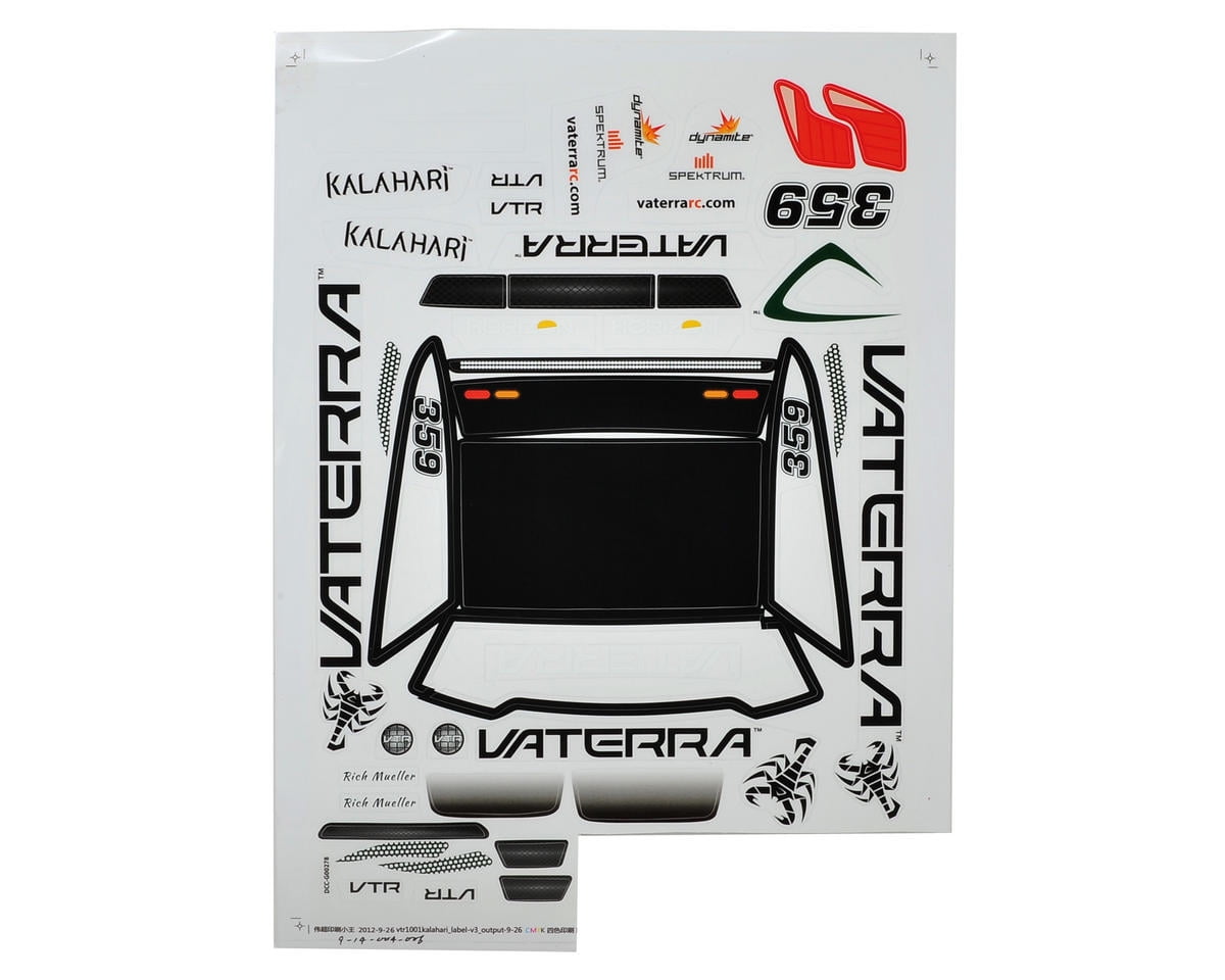 Vaterra Kalahari Desert Truck Sticker Sheet(VTR219001)