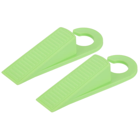 Uxcell 2 Pack 1.10" TPR Non-Slip Door Stoppers for Bottom with Hook, Green