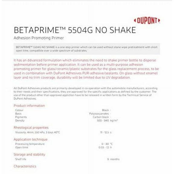 Dow Automotive-5504G Beta Prime Glass Primer 125 mL