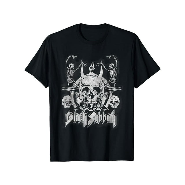 Camiseta oficial vintage de Black Sabbath con esqueletos danzantes