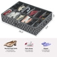 thumbnail image 2 of Homyfort Under Bed Shoe Storage Organizer Set of 2, Foldable Underbed Shoes Rack Container Box with Clear Window 2 Handles Total Fits 24 Pairs of Shoes for Men ,Women ,Kids (Rhombus Gray), 2 of 5