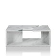 thumbnail image 3 of Bowery Hill Contemporary Glass Insert Coffee Table in Marble White, 3 of 8