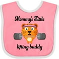 thumbnail image 3 of Inktastic Weightlifting Mommys Little Lifting Buddy Boys or Girls Baby Bib, 3 of 4