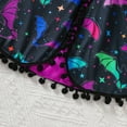 thumbnail image 6 of CONFREE Halloween Clothes Set for Toddler Girl Short Sleeve Cute Bat Print Mesh Tulle Dress With Cape 2Pcs Hallowmas Outfit Set Fall Clothing Set, 6 of 8