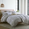 thumbnail image 2 of Levtex Home - Harleson Grey - Euro Sham (26x26in.) - Tufted Chenille Frayed Tribal in grey and white - Cotton, 2 of 2