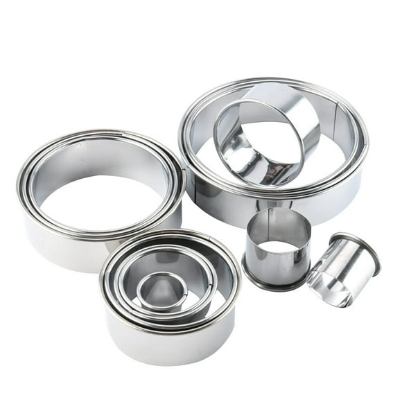 14 cortadores de galletas redondos de acero inoxidable para galletas, frutas, pasteles, cocina, bricolaje