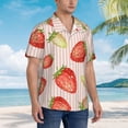 thumbnail image 5 of Balery Strawberries Print Men's Hawaiian Shirts Short Sleeve Beach Shirt Relaxed Fit Vacation Button Down Shirts-3X-Large, 5 of 9