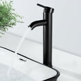 thumbnail image 2 of Grifo de baño negro, grifo mezclador de lavabo alto, grifo mezclador de lavabo de latón, grifo de lavabo ajustable de agua fría y caliente, grifo mezclador negro alto moderno, 2 of 5