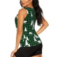thumbnail image 3 of Gukieu Christmas tree green plaid Print Women's Quick-drying Fitness Vest, Round Neck Sleeveless Fitness T-shirt, Suitable for Yoga, Sports-Medium, 3 of 7