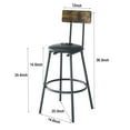 thumbnail image 4 of Tcbosik 3 Piece Pub Dining Set, 24" Round Bar Table and Stools for 2 Person, Counter Height Table Set for Small Space Breakfast Nook Living Room, Antique Brown, 4 of 12